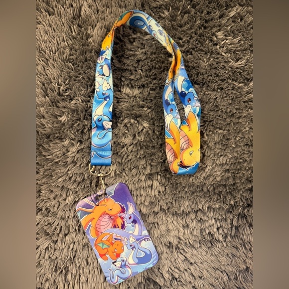 Pokemon Accessories - Fun Unique Cute Colorful Dragon-Like Pokemon Lanyard with Badge/ID Card Holder